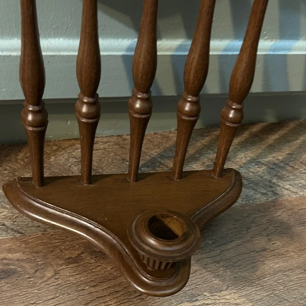 Vintage MCM Elegant Brown Candle Wooden Wall Decor Home Interiors